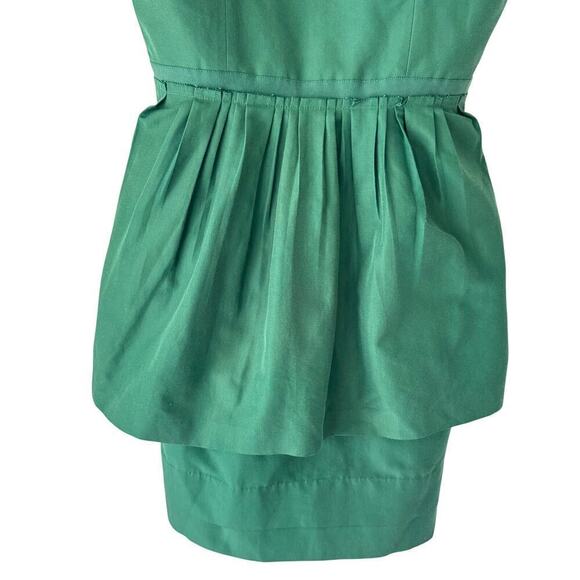 J.Crew Peplum Mini Dress Womens 4 Green Corset Sweetheart Neckline Spring Party - Picture 10 of 10